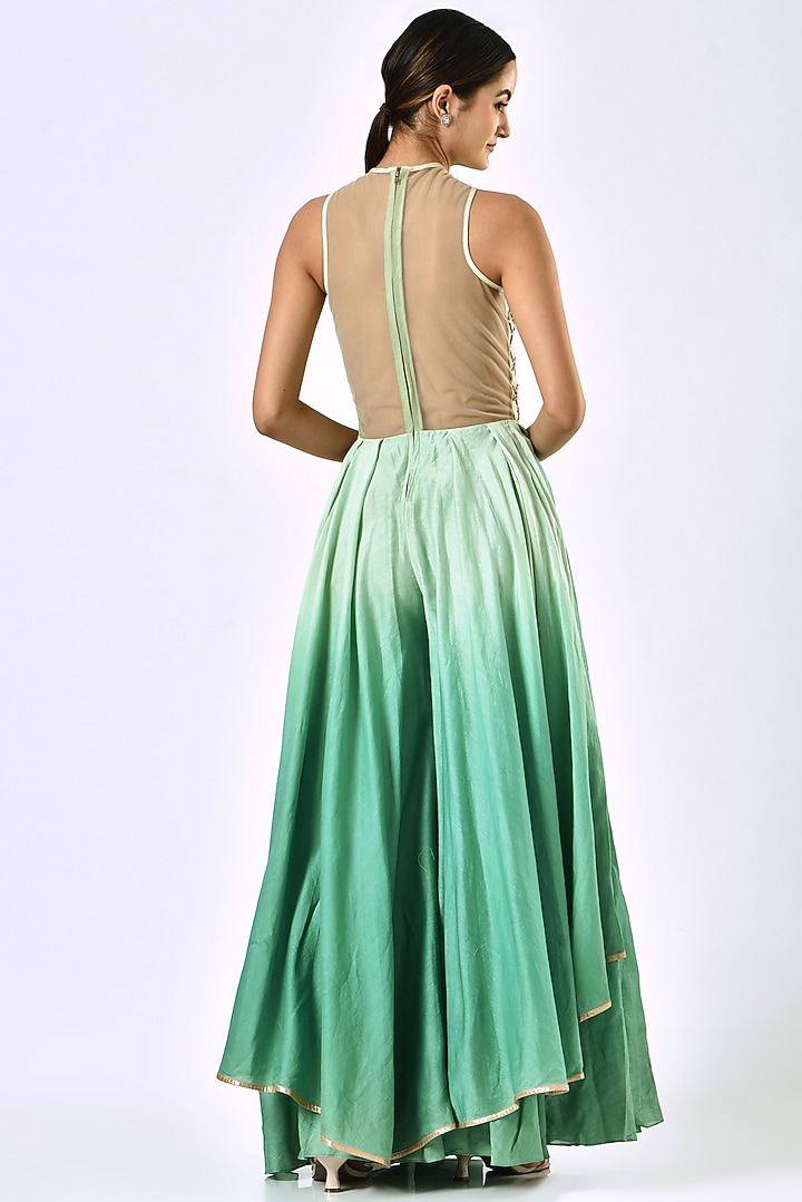 Green Embroidered Jumpsuit by Irrau by Samir Mantri at Pernia's Pop Up Shop