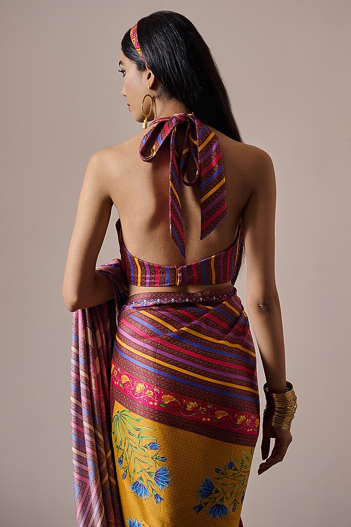 Multi-Colored Satin Digital Printed Blouse by Irrau by Samir Mantri at Pernia's Pop Up Shop