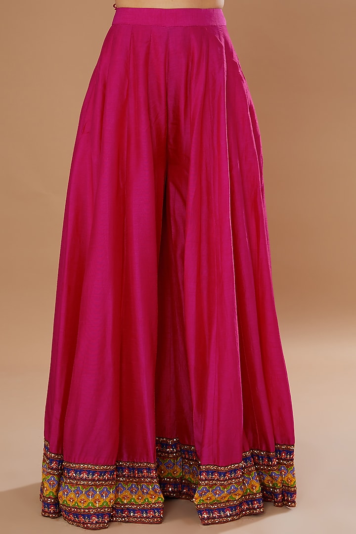 Multi-Colored Dupion Embroidered Wedding Sharara Set by Irrau by Samir Mantri at Pernia's Pop Up Shop