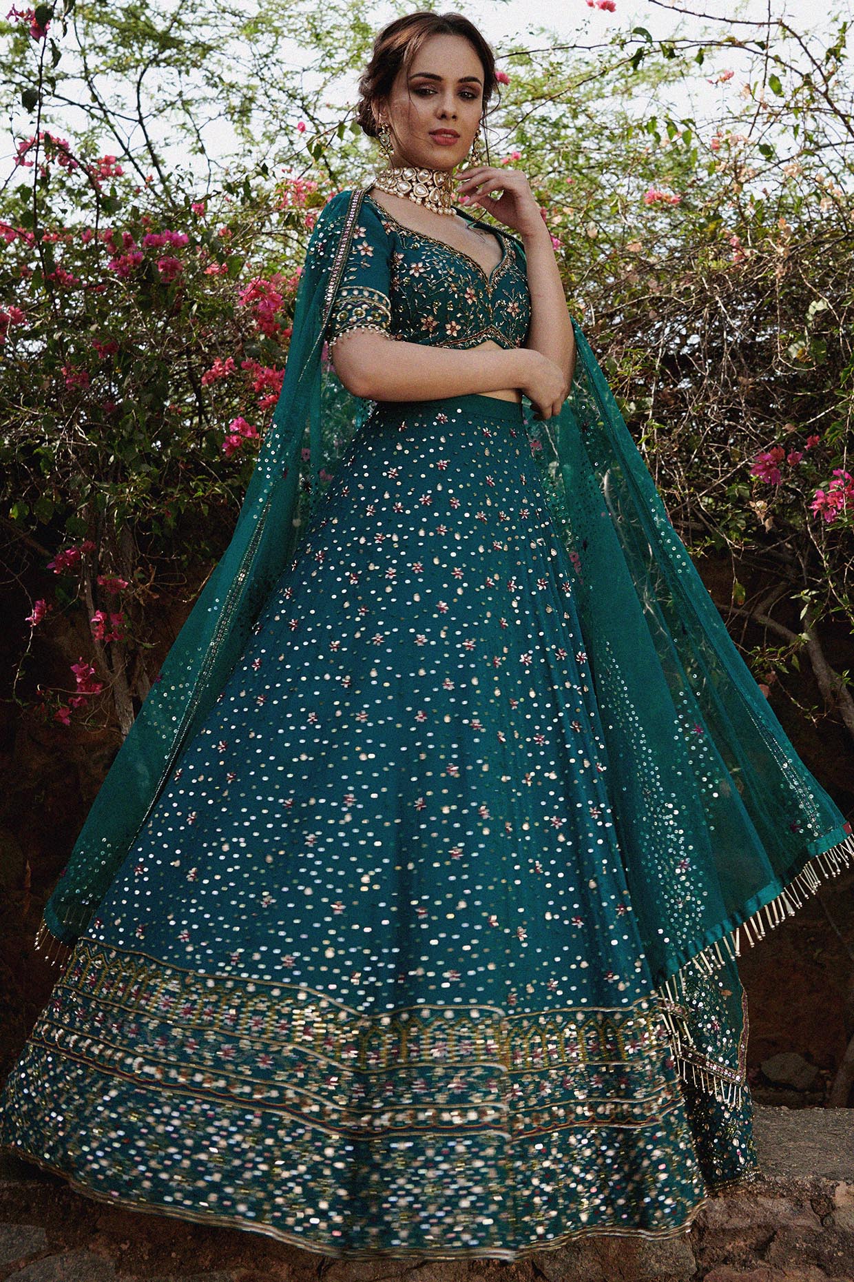 Teal green peach silk Indian wedding lehenga choli 803 | Indian wedding  lehenga, Designer lehenga choli, Simple lehenga choli