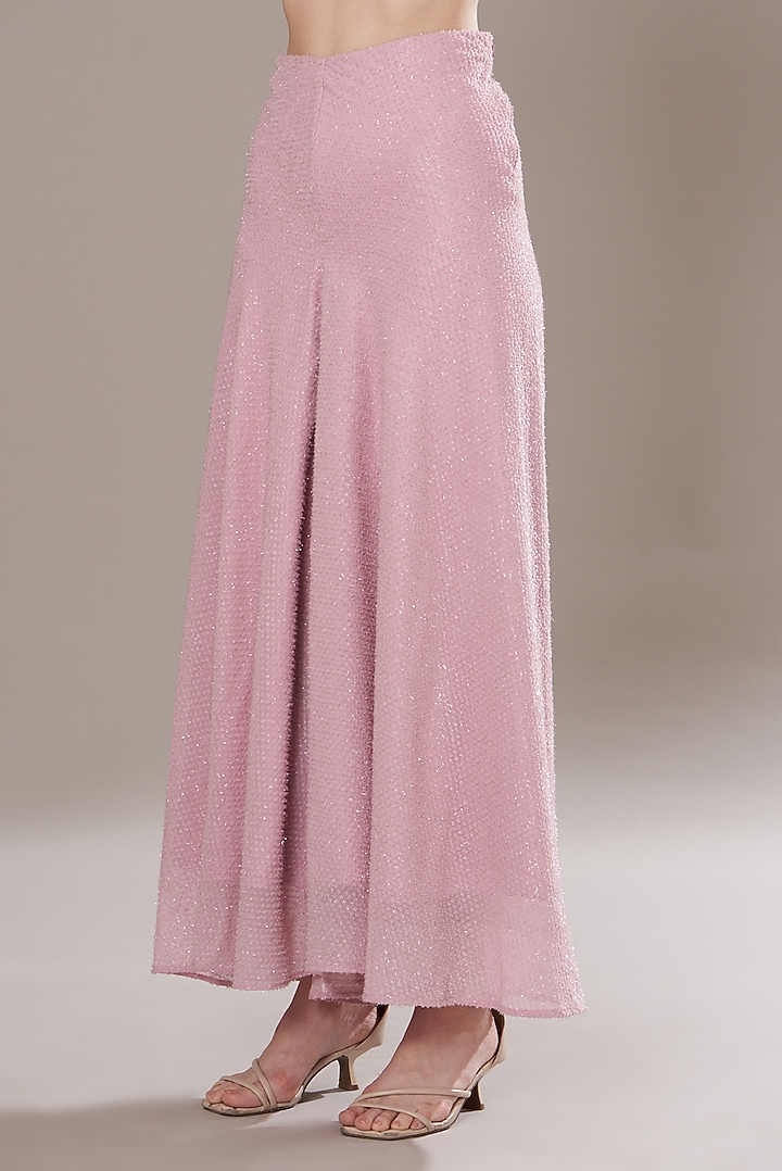 Light Pink Textured Georgette Gharara Set by Isha Singhal at Pernia's Pop Up Shop