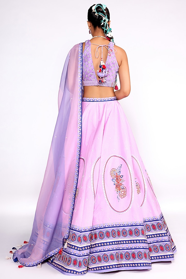 Lilac Silk Wedding Lehenga Set by Isha Gupta Tayal at Pernia's Pop Up Shop
