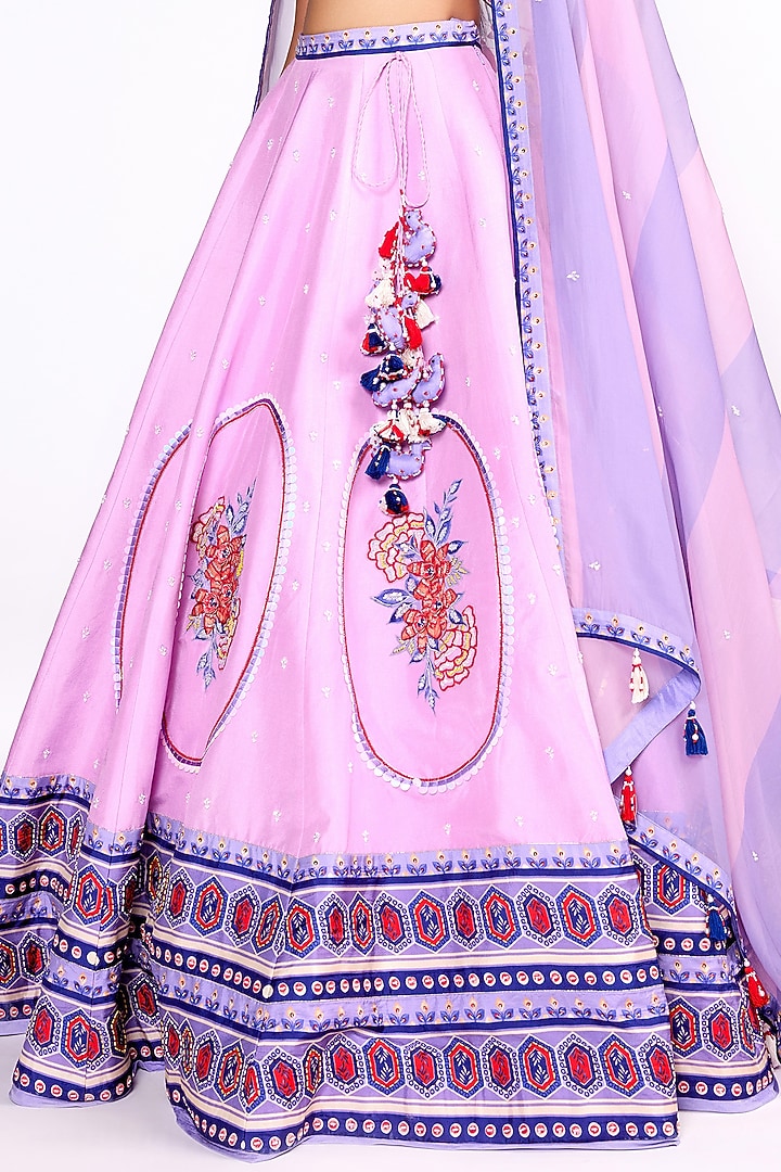 Lilac Silk Wedding Lehenga Set by Isha Gupta Tayal at Pernia's Pop Up Shop