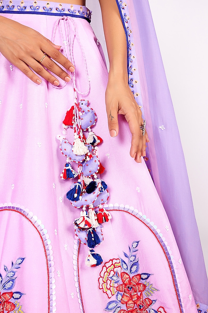 Lilac Silk Wedding Lehenga Set by Isha Gupta Tayal at Pernia's Pop Up Shop