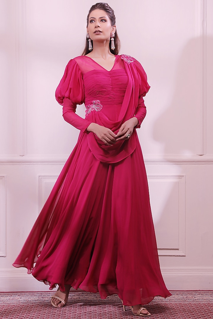 Pink Sapphire Jumpsuit Design by Isha Gupta Tayal at Pernia's