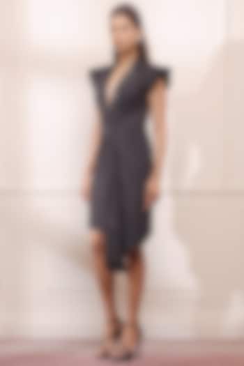 Black Onyx Embroidered Vacation Dress by Isha Gupta Tayal at Pernia's Pop Up Shop