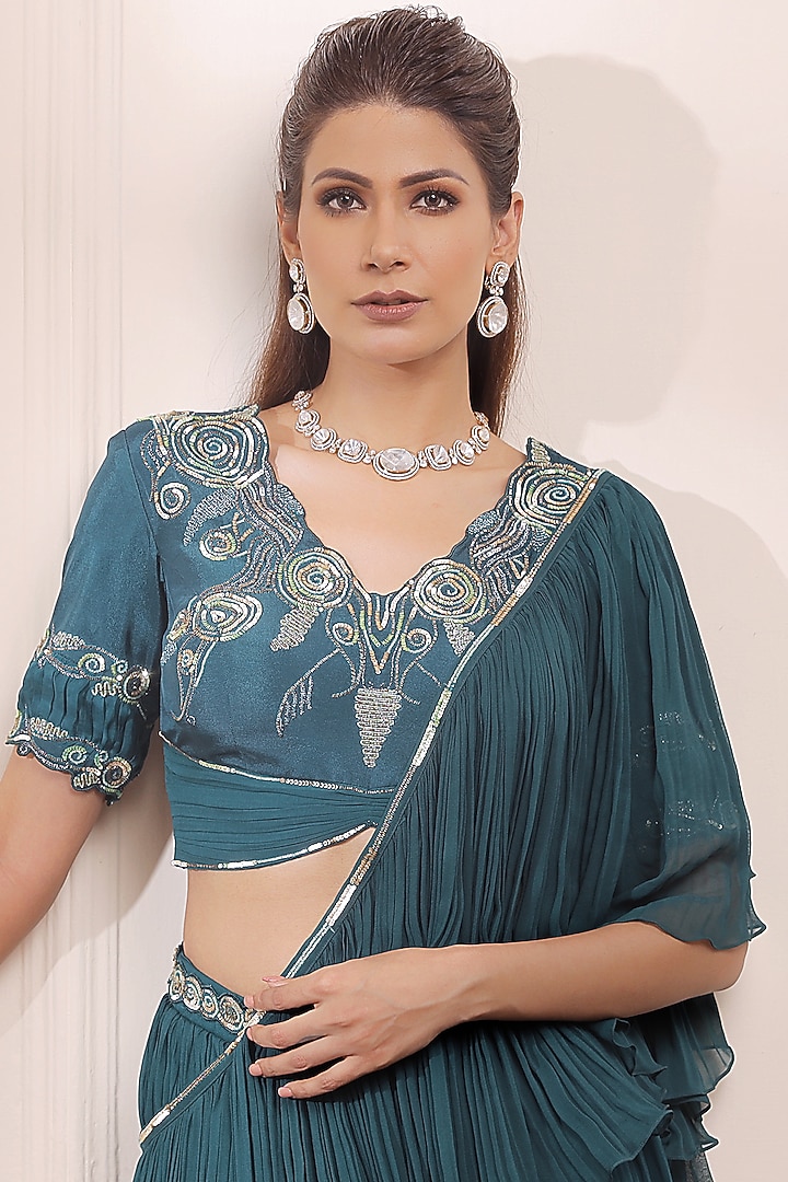 Jade Green Silk Georgette Shimmer main image 1