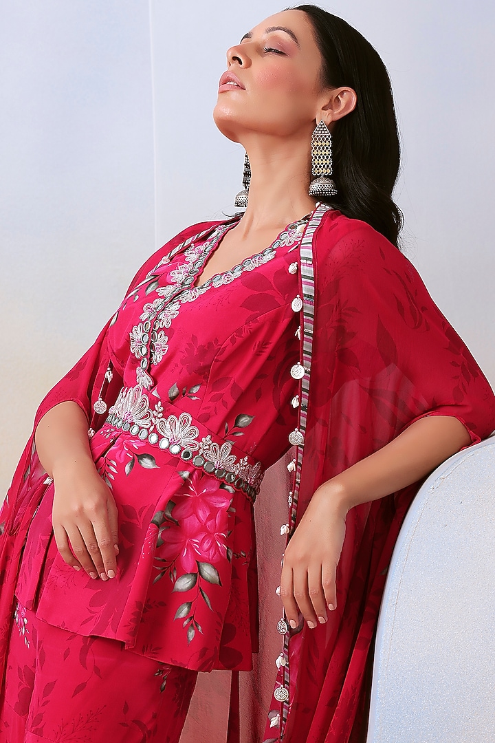 Pink Printed Wedding Sharara Set by Isha Gupta Tayal at Pernia's Pop Up Shop