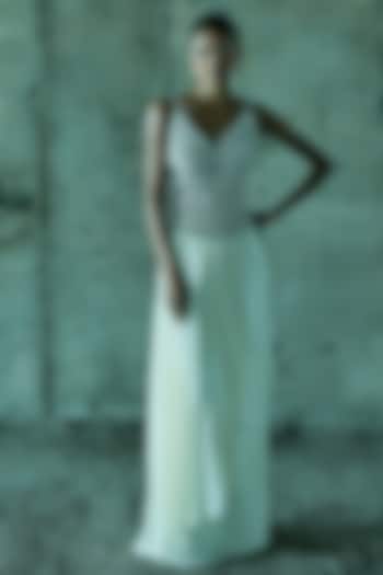 Ivory Satin Skirt Set by ISTYA at Pernia's Pop Up Shop