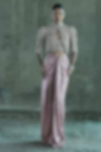 Rose Gold Organza Jacket Set by ISTYA at Pernia's Pop Up Shop