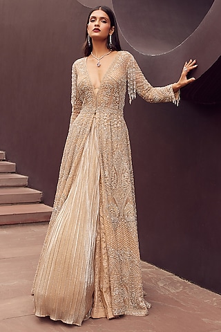 Buy Golden Long Shrug for Women Online from India's Luxury Designers 2026 Buy Golden Long Shrug for Women Online from India's Luxury Designers 2026