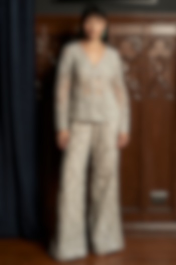 Grey Net Patchwork Co-Ord Set by ISTYA at Pernia's Pop Up Shop