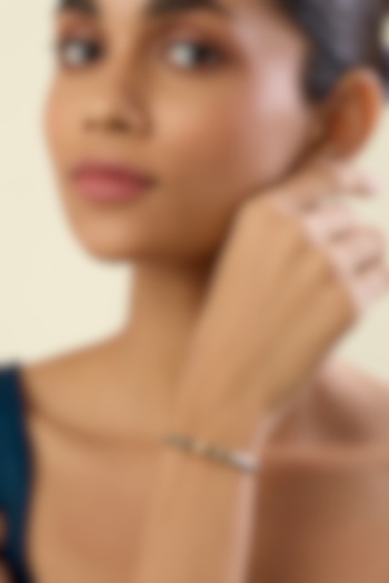 Gold Plated Crystal Zirconia Black Enameled Handcrafted Cuff Bracelet by Isharya at Pernia's Pop Up Shop