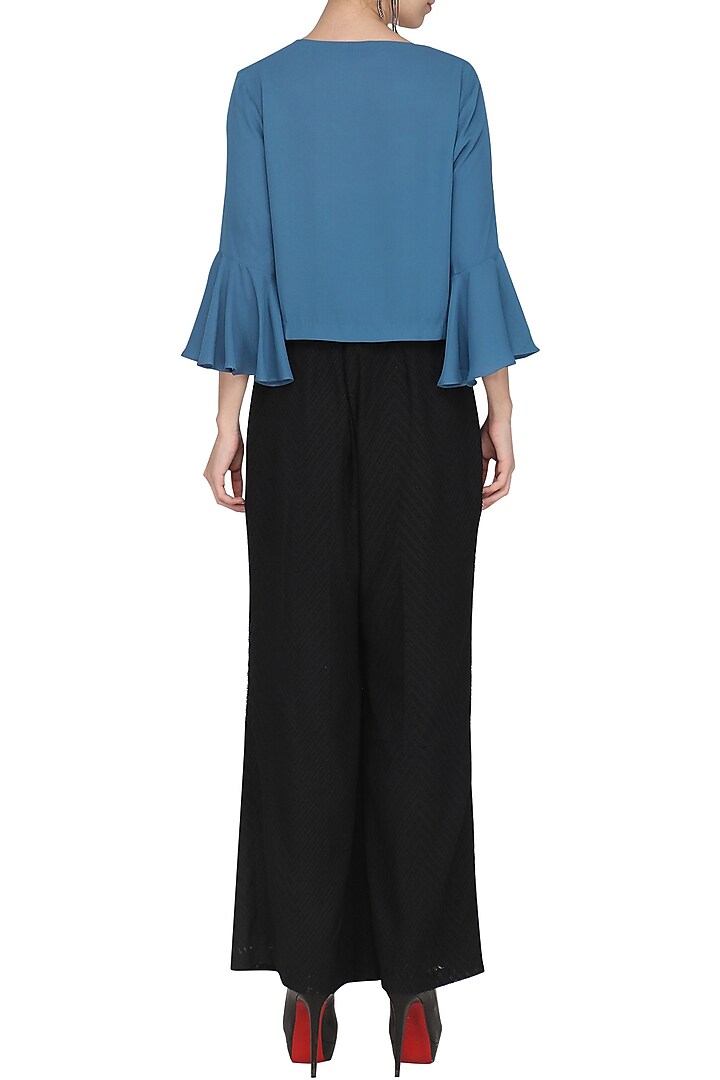 Cobalt angrakha top available only at Pernia's Pop Up Shop.