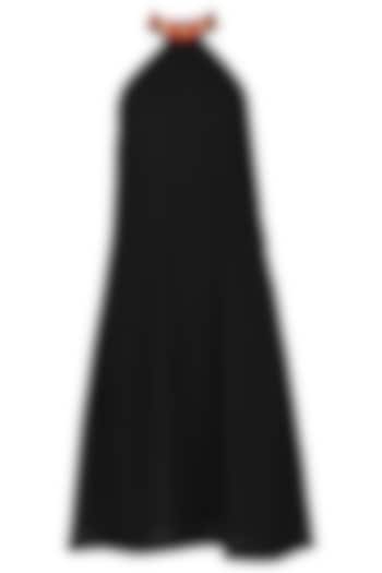 Black razor cut A-line dress available only at Pernia's Pop Up Shop.