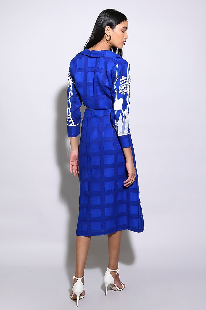 Electric Blue Silk Skirt Set by Itara An Another at Pernia's Pop Up Shop