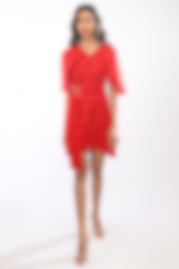 Red Silk Dress With Belt by Itara An Another