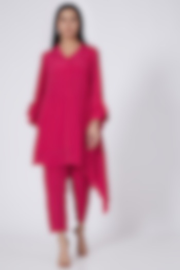 Magenta Pink Silk Tunic Set by Itara An Another at Pernia's Pop Up Shop