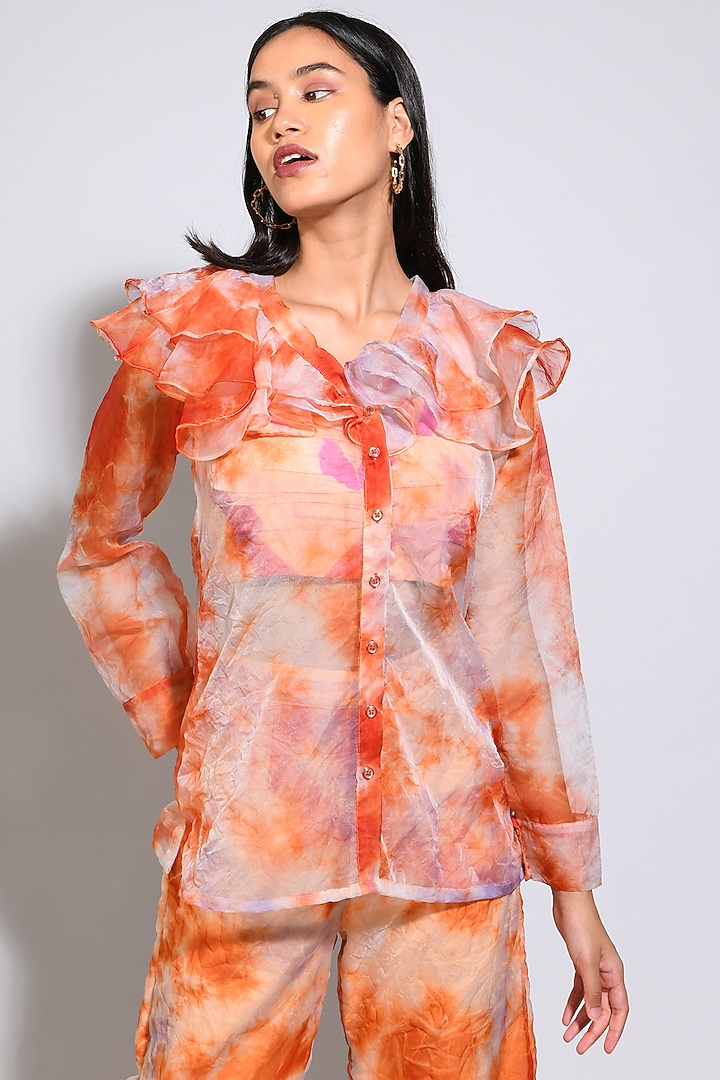 Orange Tie-Dyed Shirt by Itara An Another at Pernia's Pop Up Shop