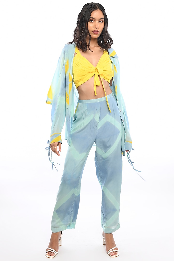 Aqua Blue Tie-Dyed Co-Ord Set by Itara An Another