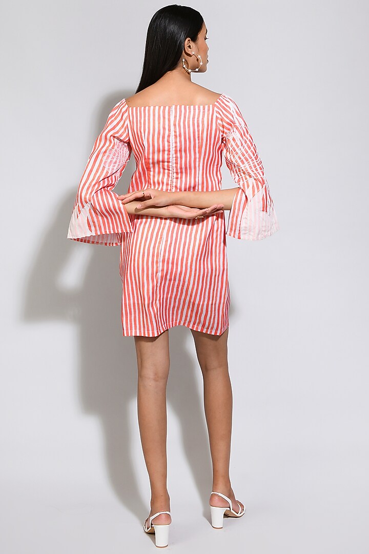 Orange Striped Summer Dress by Itara An Another at Pernia's Pop Up Shop