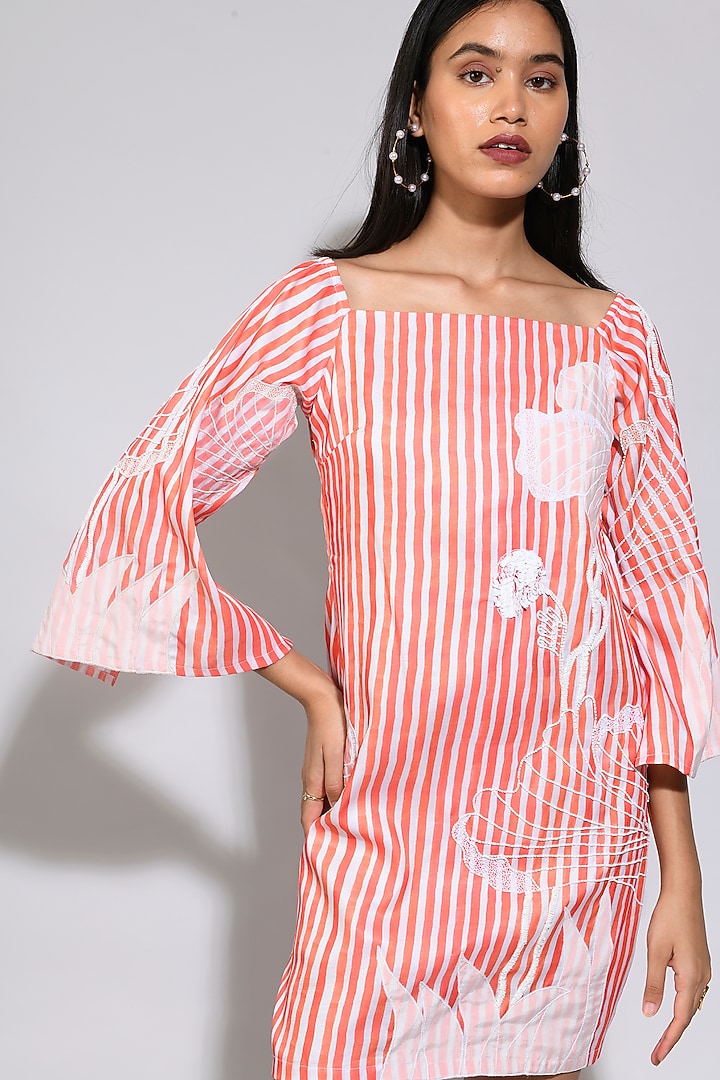 Orange Striped Summer Dress by Itara An Another at Pernia's Pop Up Shop