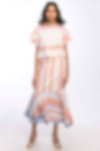 Orange & Lilac Striped Skirt Set by Itara An Another at Pernia's Pop Up Shop