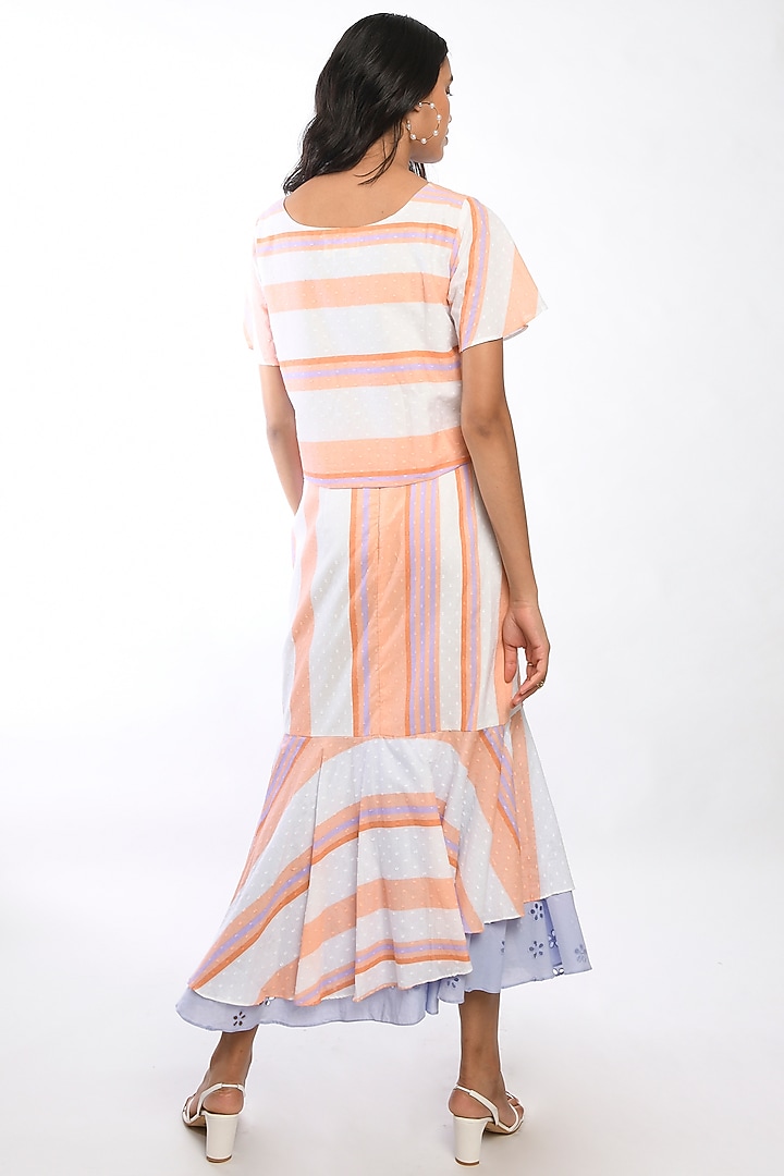 Orange & Lilac Striped Skirt Set by Itara An Another at Pernia's Pop Up Shop