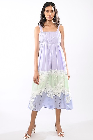 Lilac Cotton Midi Dress by Itara An Another