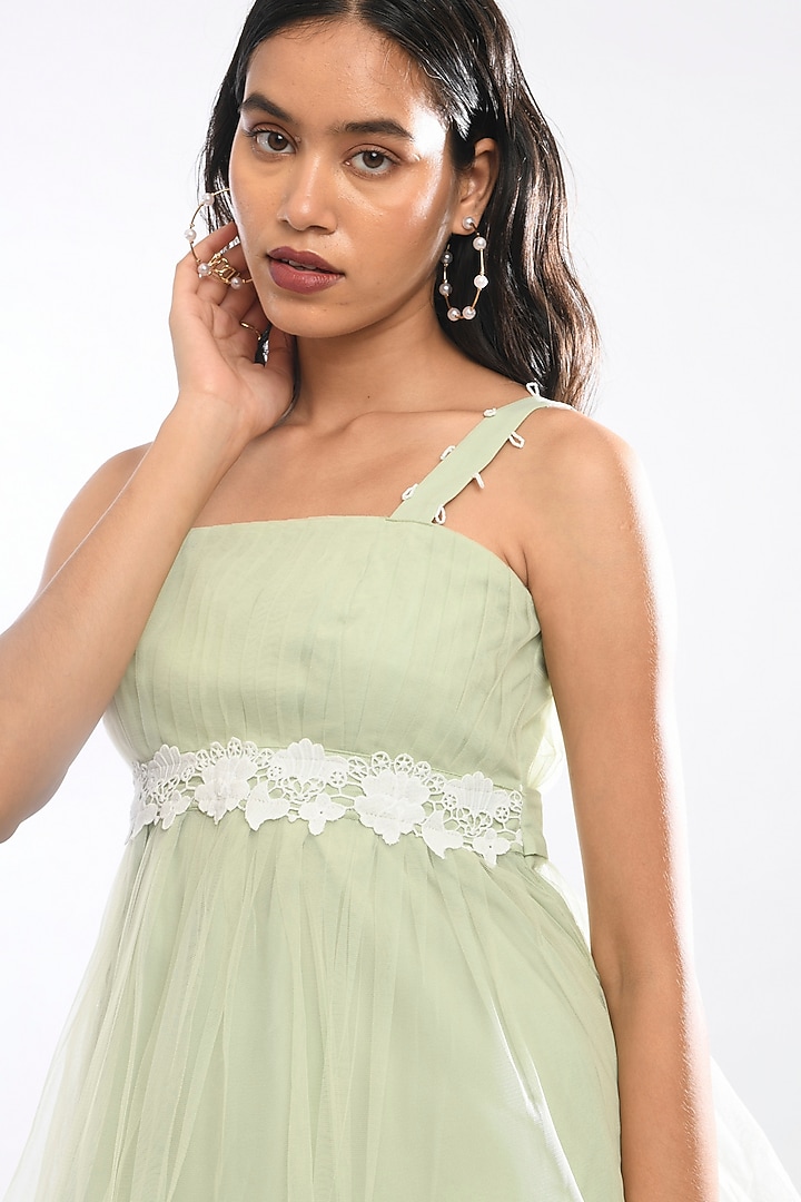 Mint Green Net Skirt Set by Itara An Another at Pernia's Pop Up Shop