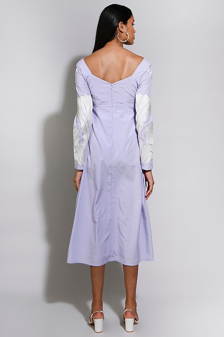 Lilac Cotton Embroidered Summer Dress by Itara An Another at Pernia's Pop Up Shop