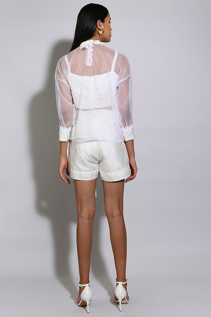 White Organza & Silk Co-Ord Set by Itara An Another at Pernia's Pop Up Shop