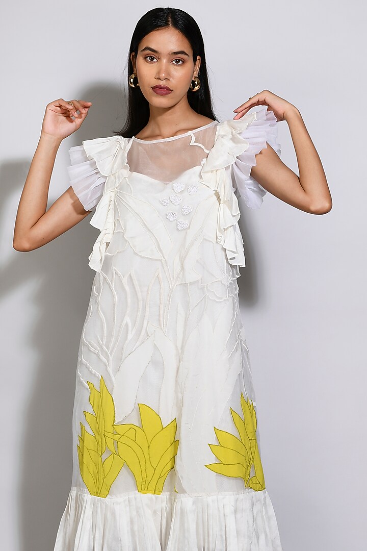 White Organza Vacation Dress by Itara An Another at Pernia's Pop Up Shop