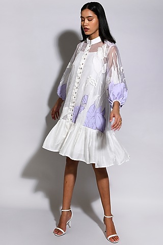 White & Lilac Organza Dress by Itara An Another