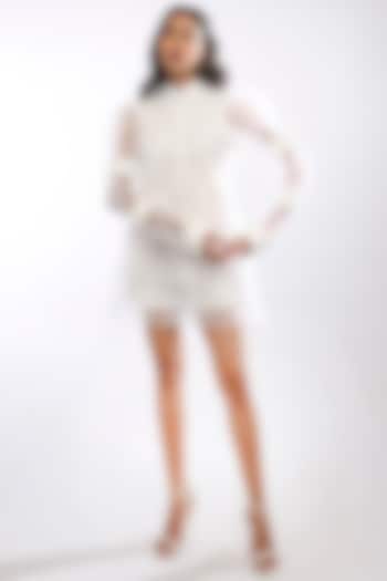 White Layered Organza Dress by Itara An Another