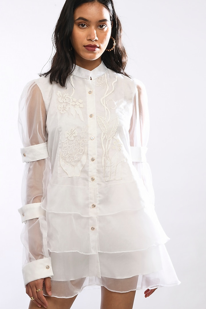 White Layered Organza Summer Dress by Itara An Another at Pernia's Pop Up Shop