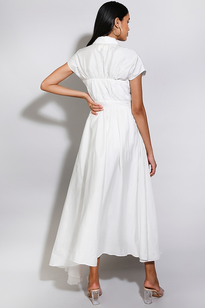 White Silk Pleated Summer Dress by Itara An Another at Pernia's Pop Up Shop