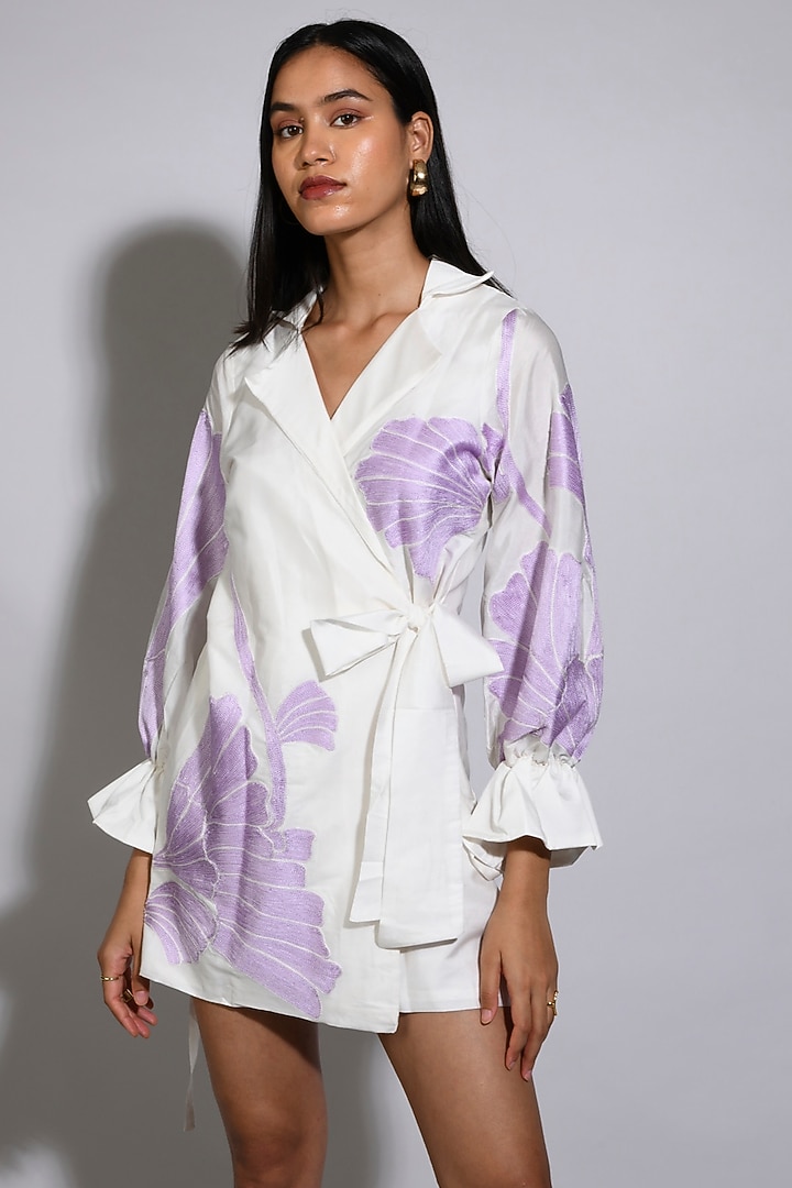 White Silk Blazer Summer Dress by Itara An Another at Pernia's Pop Up Shop