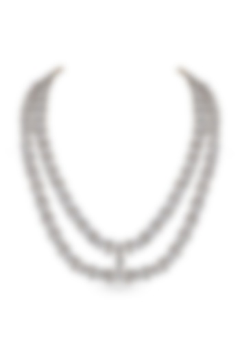 Gold Finish Moissanite Polki Necklace In Sterling Silver by ITEE Jewellery