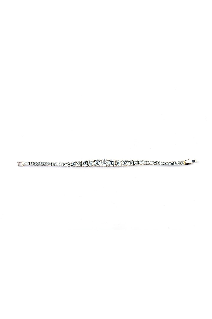 White Finish Swarovski Tennis Bracelet In Sterling Silver by ITEE Jewellery at Pernia's Pop Up Shop