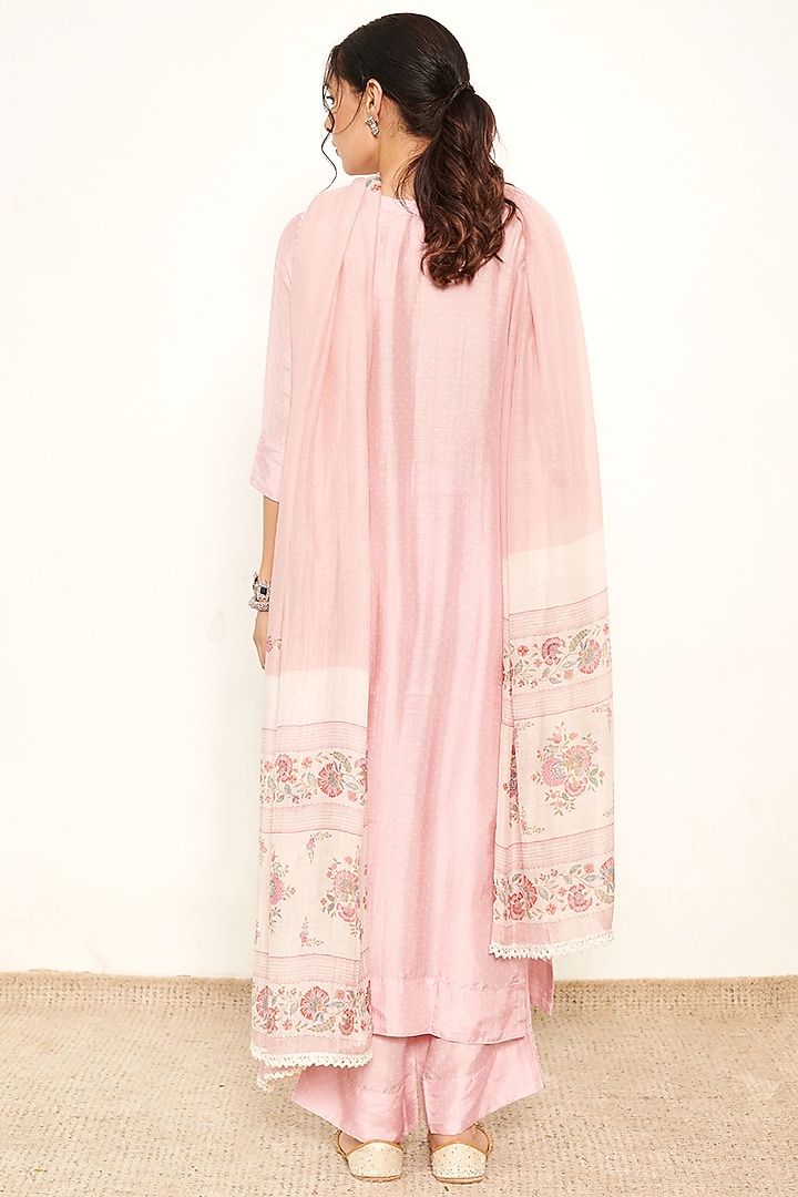 Blush Pink Cotton Silk Kurta Set by Itraake at Pernia's Pop Up Shop
