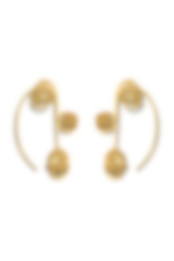 Gold Finish Minimal Orb Ear Cuffs by Itrana By Sonal Gupta