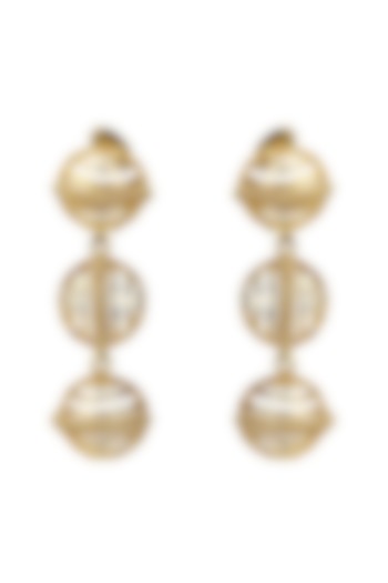 Gold Finish Mini Orb Dangler Earrings by Itrana By Sonal Gupta