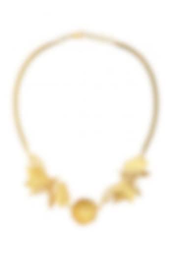 Gold Finish Abstract Necklace by Itrana By Sonal Gupta
