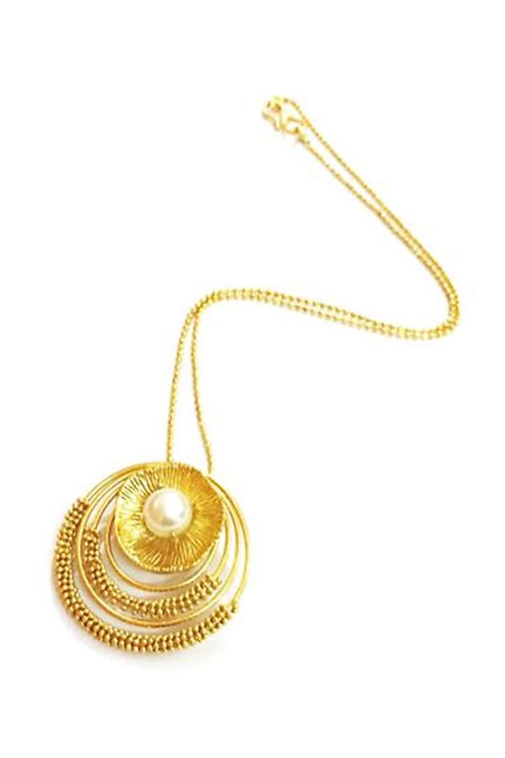 Gold Finish Pendant Necklace by Itrana By Sonal Gupta