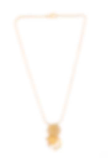 Gold Rhodium Finish Zircon Calendula Pendant Necklace by Itrana By Sonal Gupta at Pernia's Pop Up Shop