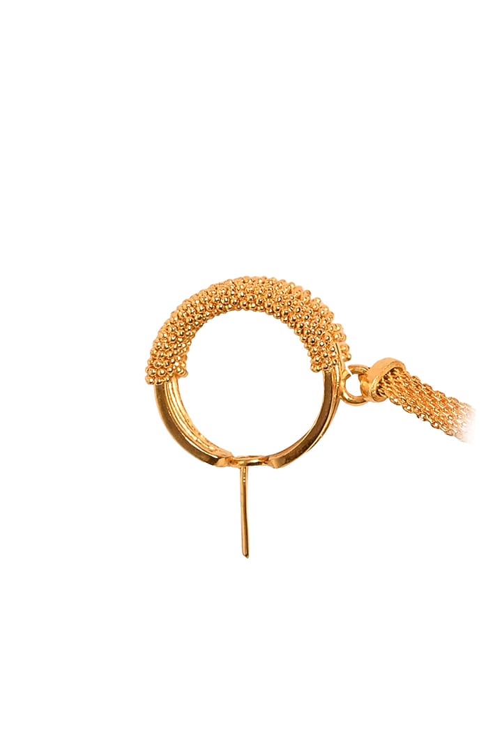 Gold Rhodium Finish Hand-Knotted Ball Chain Embellished Granthi Dangler Earrings by Itrana By Sonal Gupta at Pernia's Pop Up Shop
