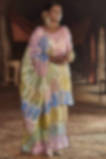 Multi Colored Embroidered Kurta Set by ITRH at Pernia's Pop Up Shop