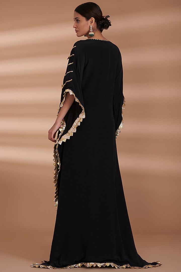 Black Pure Lampi Printed Kaftan by ITRH at Pernia's Pop Up Shop
