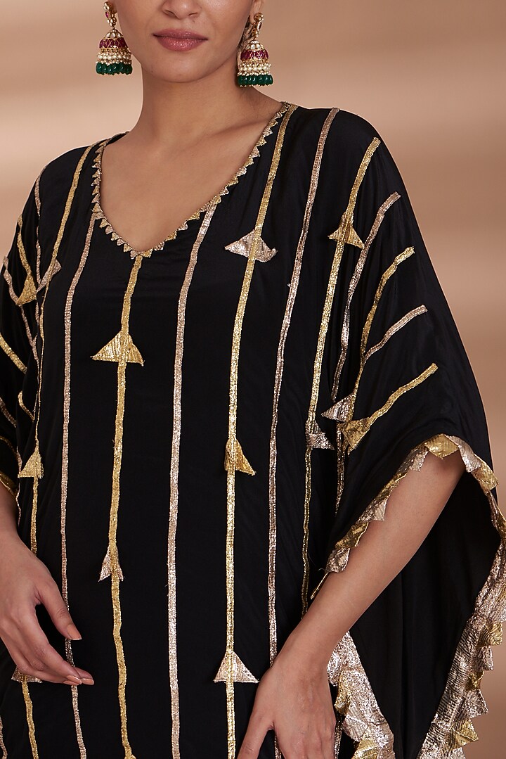 Black Pure Lampi Printed Kaftan by ITRH at Pernia's Pop Up Shop